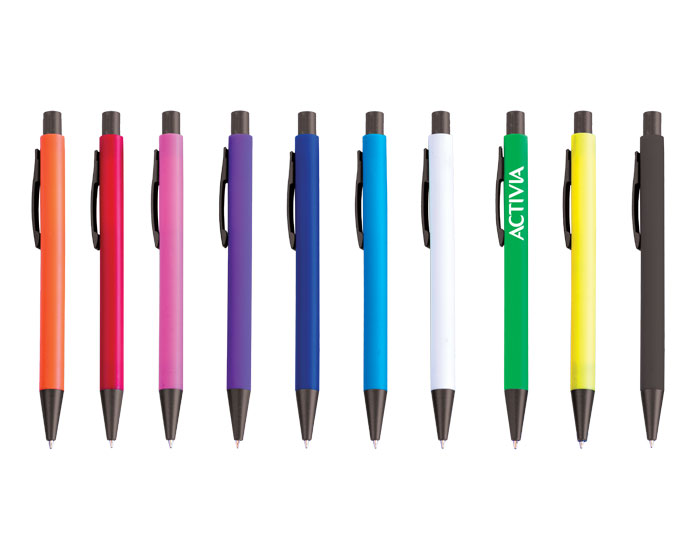 BOLIGRAFO DE PLASTICO CUERPO MATE Y CLIP METALICO C184
